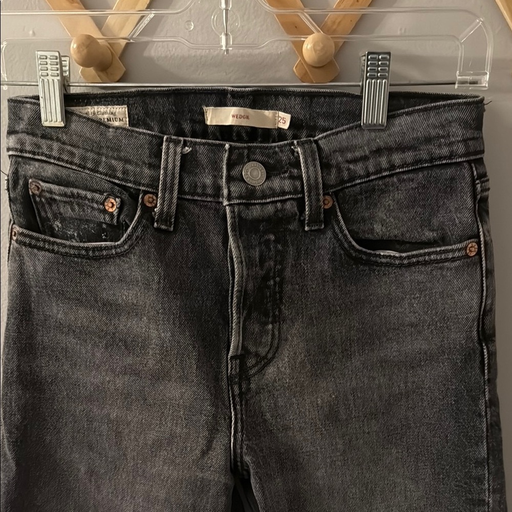 Levi Wedgie Black Denim Jeans